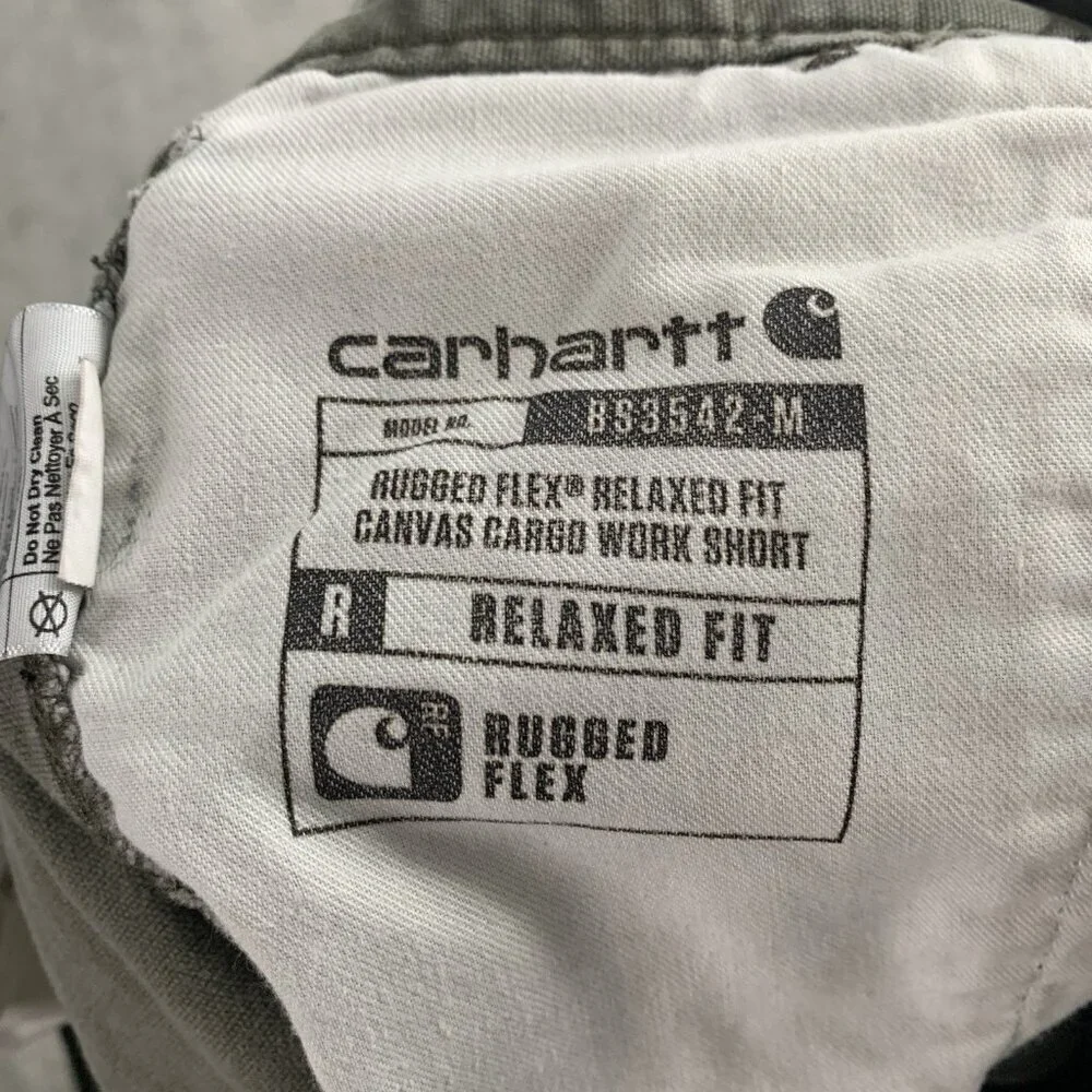 Carhartt Shorts Men 40 Rugged Flex Relaxed Fit Canvas Utility Workwear Green 10”